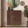 Nina 24 Pairs Solid Wood Shoe Cabinet In Mango Walnut Finish