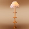 Devansh Shelf Wooden Floor Lamp