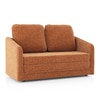 Kobi 2 Seater Fold Out Sofa Cum Bed in Burnt Orange Colour with topper