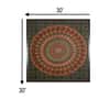 Beige Red Warli Printed Framed Canvas Wall Prints Canvas Wall Prints Set of 1 Multicolor Matte