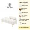 Doe Buck Luxury Boucle Accent Lounge Chair in White Colour with Gold Metal Legs