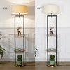 Gallow Metal Multiutility Shelf Floor Lamp With Off White Cotton Shade