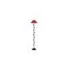 Edmund Red Fabric Floor Lamp with Black Iron Base