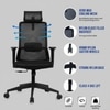 Veritas High Back Mesh Office Chair with Headrest in Black Colour