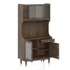 Klint Solid Wood Crockery cum Bar Cabinet in Danish Walnut Finish