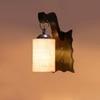 Devansh Solid Wood Electric Wall Light in Brown Colour with White Shade Count of 1 Light