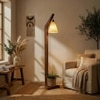 Charles Beige Jute Floor Lamp with Beige Jute Base