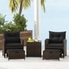 Carry Bird Wicker Patio Furniture Outdoor Balcony Chairs In Brown And Black Colour