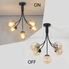 Greenwich 5 Arm Black & Amber Finish Chandelier Light