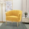 Carl Solid Wood Accent Chair in Yellow Colour