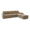 Apollo Sofa (Colour : Fawn Velvet, Cushion : Soft, Back Type : Regular, Seating Capacity : Right Aligned 3 Seater + Right Aligned Chaise)