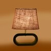 Devansh Beige Jute Table Lamp With Wood Black Base -9
