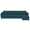 Daraco Velvet L shape 5 Seater Sofa in T Blue Color