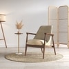 Dakota Lounge Chair In Stria Beige Colour