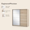Loretta Sliding Door Wardrobe With Mirror in Sonoma Oak Finish