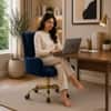 Doe Buck Adan Modern Blue Velvet Office Chair
