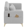 Daraco Velvet 1 Seater Sofa in Grey Color