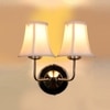 Devansh Dual Steel Metal  Wallmounted Lamp With Cotton Off-White Shade