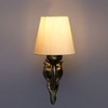 Devansh Metal Electric Wall Light in Antique Gold Colour with off-white Shade Count of 1 Light