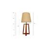Blender Brown Wooden Table Lamp with White Fabric Lampshade