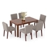 Atlas Solid Wood 6 Seater Compact Dining Table With Ludo Upholstered Dining Chairs