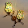 Devansh Metal Electric Wall Light in Gold Colour with Multi Shade Count of 2 Lights