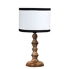 Devansh Multicolor Cotton Table Lamp With Wood Natural Base (7X7X15.5 Inches)-8