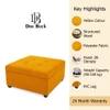 Doe Buck Tufted Storage Ottoman Bench in Mustard Yellow Colour Fabric