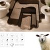 Handmade Wool Shaped Rug Modern Abstract Mocha Brown 3 x 5 Feet Carpet