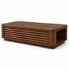 Marlow Sheesham Wood Ribbed Coffee Table in Walnut Finish
