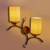 Devansh Metal Electric Wall Light in Gold Colour with White Shade Count of 2 Lights