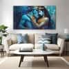 The Castle Decor Radha Krishna Wall Painting Wooden Framed Digital Painting 27x48 Inch (Style 3)