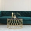 Belmont Black Glass Coffee Table In Gold Finish