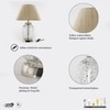 Secret Glass and Metal Table Lamp With Off White Linen Shade