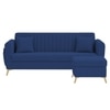 Daraco Velvet L shape 4 Seater Sofa in Navy Blue Color