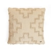 Fret Natural Cotton Knitted Cushion Cover 18X18 Inches