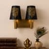 Devansh Metal Electric Wall Light in Gold Colour with off-white Shade Count of 1 Light
