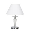 Viso Chrome Finish Metal And Clear Crystal Glass Table Lamp With White Cotton Shade