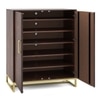 Nina 24 Pairs Solid Wood Shoe Cabinet In Mango Walnut Finish
