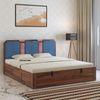 Classic Sheesham Wood King Size Bed With Hydraulic Storage in Provincial Teak Finish