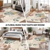 Botanical Print Cotton Rug 4x6 Ft