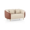 Amora 2 Seater Fabric Sofa in Dual Tone Birch Beige and Sienna Brown