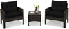 Carry Bird Wicker Patio Furniture Outdoor Balcony Chairs In Brown And Black Colour