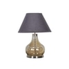 INGRAM Smoke Glass and Metal Table Lamp With Black Cotton Shade