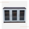 Viona Engineered Wood Display Bar Unit Columbian Walnut Frosty White