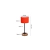 Vance Orange Fabric Shade Table Lamp with Natural Wood & Iron Base