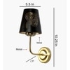 Devansh Metal Electric Wall Light in Gold Colour with Black Shade Count of 1 Light