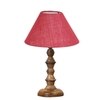 Devansh Pink Jute Table Lamp With Wood Natural Base (10X10X16) Inches)-35
