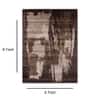 Abstract Brown Wool Silk Handmade Area Rug for Bedroom 4x6