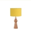 Devansh Yellow Cotton Table Lamp With  Wood Natural Base (7X18.25 Inches)-6